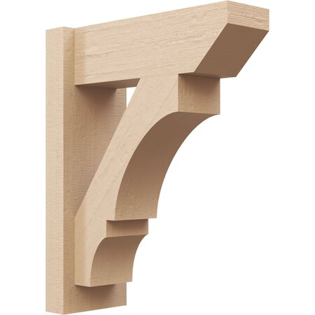 Ekena Millwork 6-in W x 16-in D x 20-in H Balboa Slat Rough Cedar Woodgrain TimberThane Outlooker, Primed Tan OUTUR060X16X20BOA24RCPR